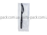 Set Premium №204: plastic cutlery black (knife, napkin)