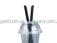 Соломка Бабл Ти чорна зі скошеним краєм