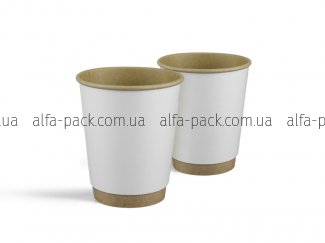 Стакан паперовий крафт двошаровий "Білий" 180 мл