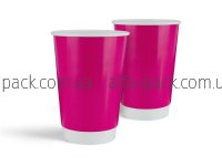 Paper cup white double-layer "Pink" 340 ml