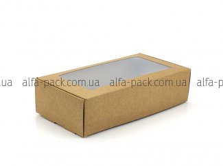 Коробка паперова крафт 200*100*50 із ламінованим вікном
