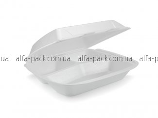 Lunch box foam polystyrene white MV-3