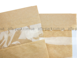 PAPER BAG 240*140*50 SACHET with a central window
