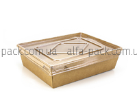 CONTAINER 900 ML KRAFT WITH PLASTIC LID