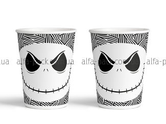 Color paper cup 270 ml "Halloween" Jack Skeleton