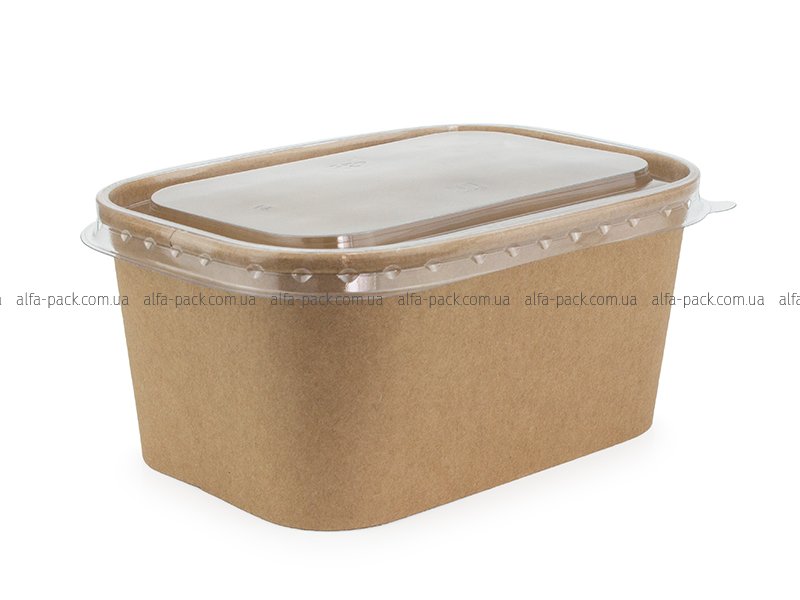 Oval craft container with PET lid 1000 ml