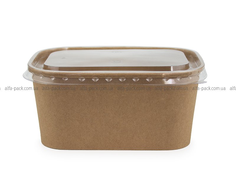 Oval craft container with PET lid 1000 ml