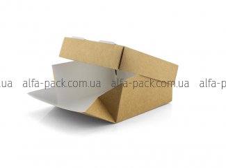 Паперова коробка з віконцем біло-бура MINI