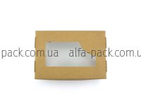 Паперова коробка з віконцем біло-бура MEDIUM