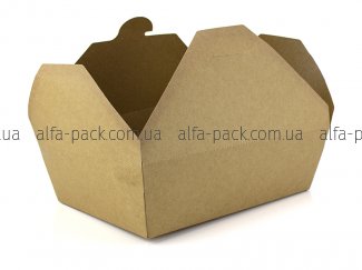 Ланч-бокс паперовий №3 крафт 196*140*65 мм