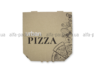 Brown pizza box with logo URBAN 300*300*39, 100 items/pack