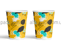 Coated color paper cup 270 ml "Yellow"