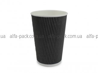 Corrugated cup 500 ml (black)