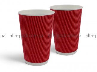 Corrugated cup 500 ml (red)