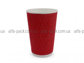 Corrugated cup 500 ml (red)