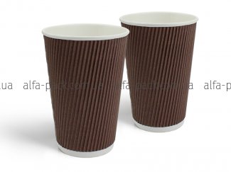 Corrugated cup 500 ml (brown)