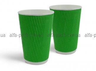 Corrugated cup 500 ml (green)