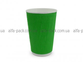 Corrugated cup 500 ml (green)