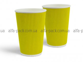 Corrugated cup 500 ml (yellow)