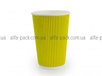 Corrugated cup 500 ml (yellow)